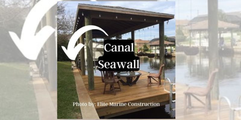 A Seawall protects your property from erosion and damage. Seawall on canal in Palm Coast